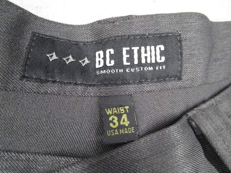 Pantalones BC Ethic Para Hombres 34 Poliéster Ajuste EZ Suave Ajuste Personalizado 5 Bolsillos Hechos en EE. UU. Foto 3 de 4