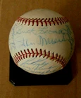 1973 OLD TIMERS GAME SIGNED BASEBALL STAN MUSIAL NELLIE FOX ETC.-- 20 AUTOGRAPHS