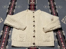 Slieve League Handloomed Irish Wool Cardigan Sweater Women’s L Vintage T38