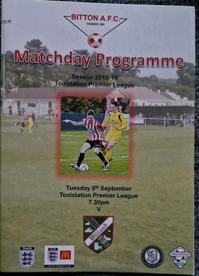 #ad FOOTBALL PROGRAMME BITTON v WILLAND ROVERS TOOLSTATION WESTERN PREM LGE 2015 GBP 3.50