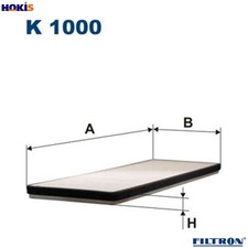 FILTER CABIN AIR K 1000 FOR VAUXHALL ASTRAVAN/Mk/IV/III ASTRAMAX CALIBRA  OPEL