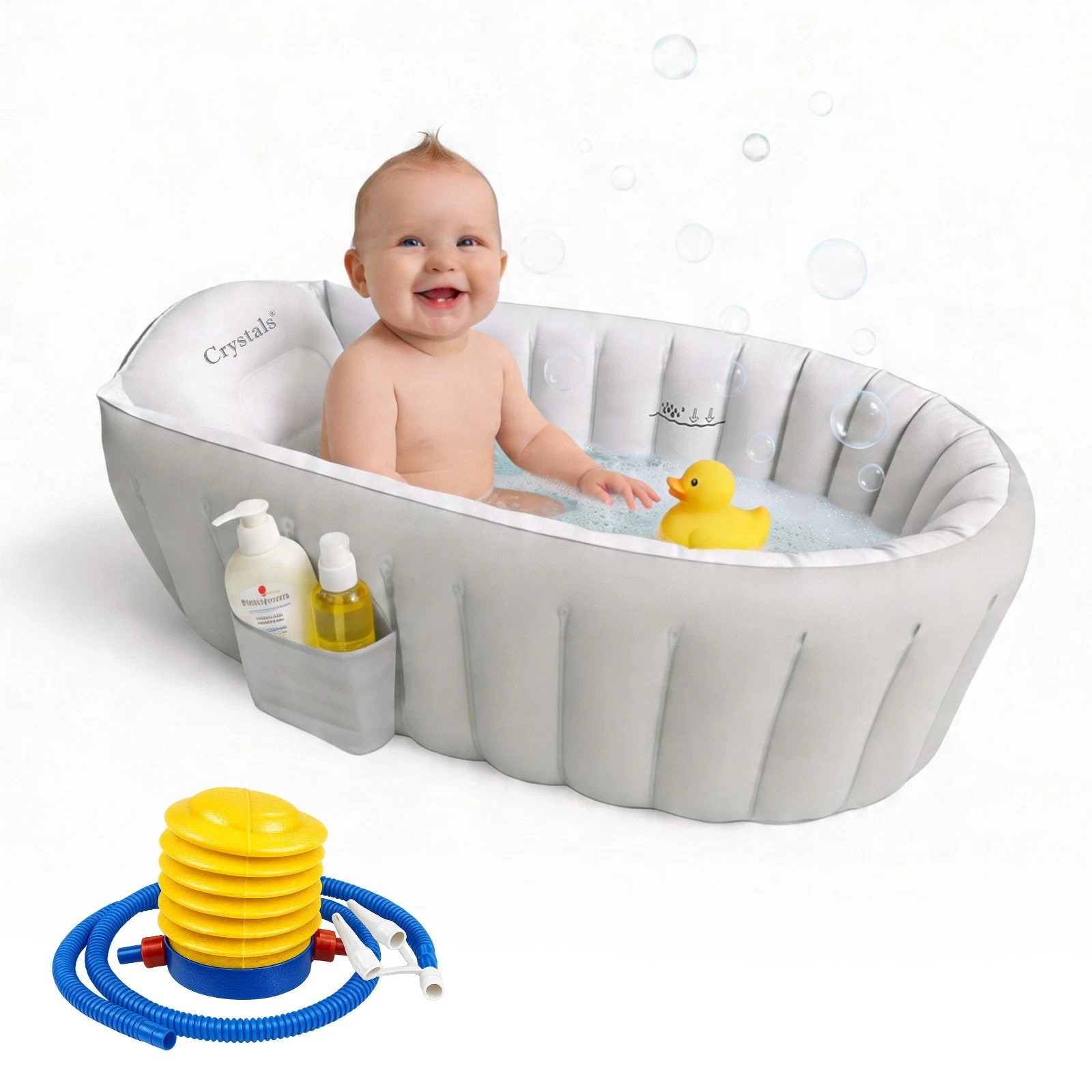 Inflatable Baby Bath Tub Baby Bath Essentials for Newborn Portable Travel Tub
Opens in a new window