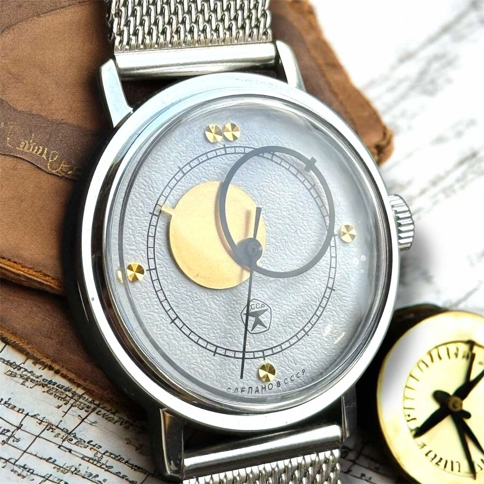 Vintag Raketa Kopernik Sun & Moon Watch Soviet USSR Rare Mechanical 2609HA Men’s - Image 4 of 4
