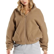 Gymshark Sherpa Womens Jacket Brown Excerise Training Workout Fitness Ladies Gym