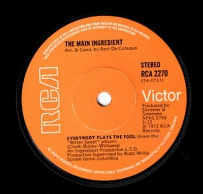 Main Ingredient - Everybody Plays The Fool - Used Vinyl Record 7 - F16669z