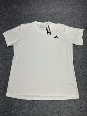 Adidas Mens Shirt 2XL White Short Sleeve FreeLift Heat RDY Tennis Active NEW