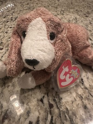 Ty Beanie Baby Sniffer the Dog Beanbag Plush Brown White Beagle 2000 W/Tag