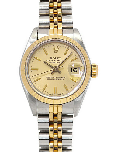 ROLEX Datejust 69173 26mm Champagne Gold Dial Stainless Steel Yellow Gold #T109