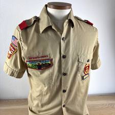 Boy Scouts Of America BSA Uniform Shirt Short Sleeve w/Patches Adult Medium