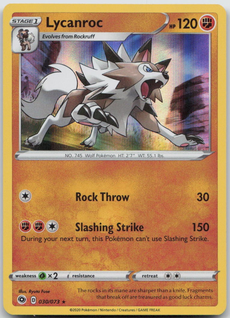 Lycanroc Holo Holo Rare Champion's Path 30/73 NM