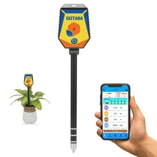 Smart Soil Moisture Meter pH Salinity Tester 8 in 1 Moisture pH Light Environ...