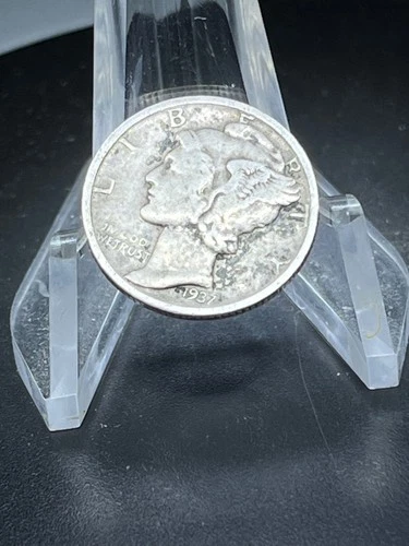 1937 D  Mercury Dime circulated 90% Silver Fine  # RJ149
