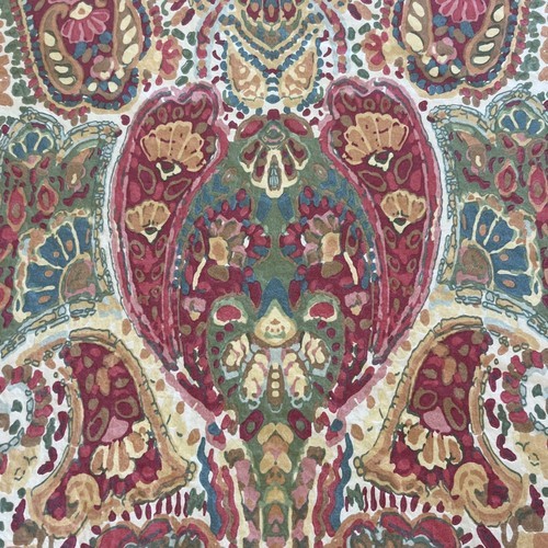 POTTERY BARN ROSALIE PAISLEY Full Queen Bettbezug warm rot gold grün Boho - Bild 2 von 9