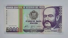 1988 - Banco Central De Reserva Del PERU - 5000 Peruvian Intis Banknote P-137