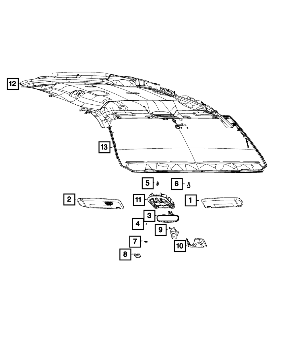 Genuine Mopar Overhead Console 1VS291U5AF