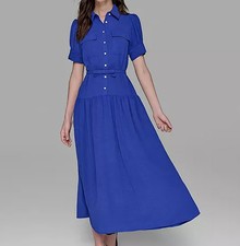 Karl Lagerfeld Paris Belted Collared Button R...
