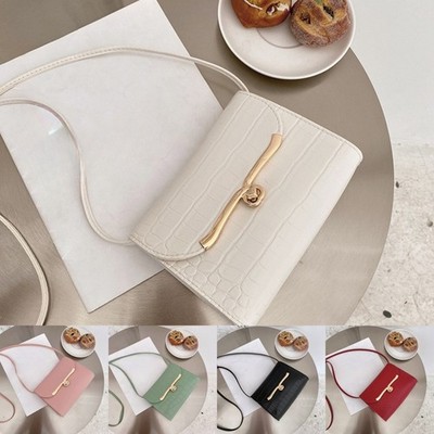 Leichte Damen Schultertasche Handtasche Schloss Schnalle kleines quadratisches D