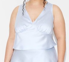    Wild Fable Womens Satin Rosette Tank Top Light Blue Size L    AS SHOWN  