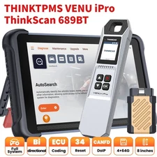 ThinkScan 689BT OBD2 Scanner & TPMS；ECU Coding Tool Bidirectional Diagnostics