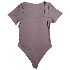 Auden size XL Luxe Stretch Fully Lined Thong Bodysuit Mauve Grey Purple New