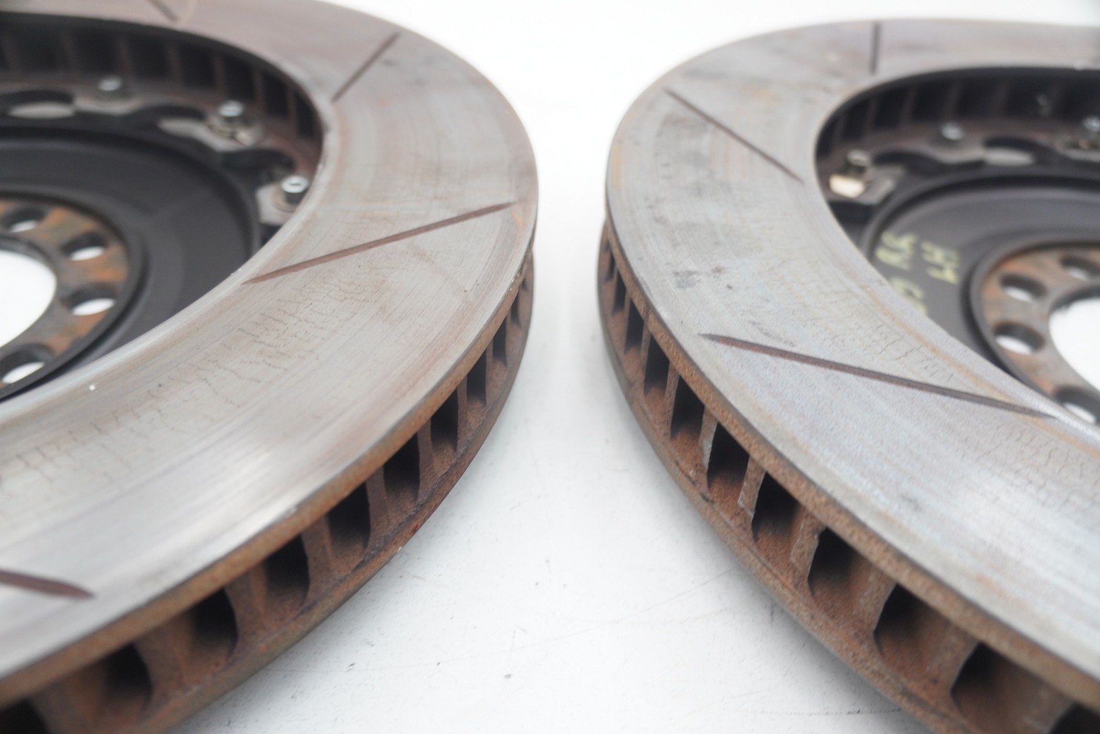 Set Rear Left Right Disc Brake Rotor Slotted GiroDisc Race Ferrari 458 Challenge