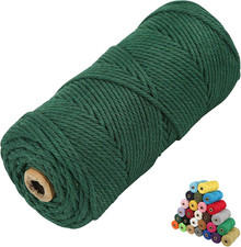 Macrame Cotton Cord, 4 Ply Twisted Macrame Yarn, Natural Cotton Cord Perfect Mac