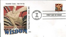CEC 3766 Wisdom and Knowledge Rockefeller Center $1.00 Stamp