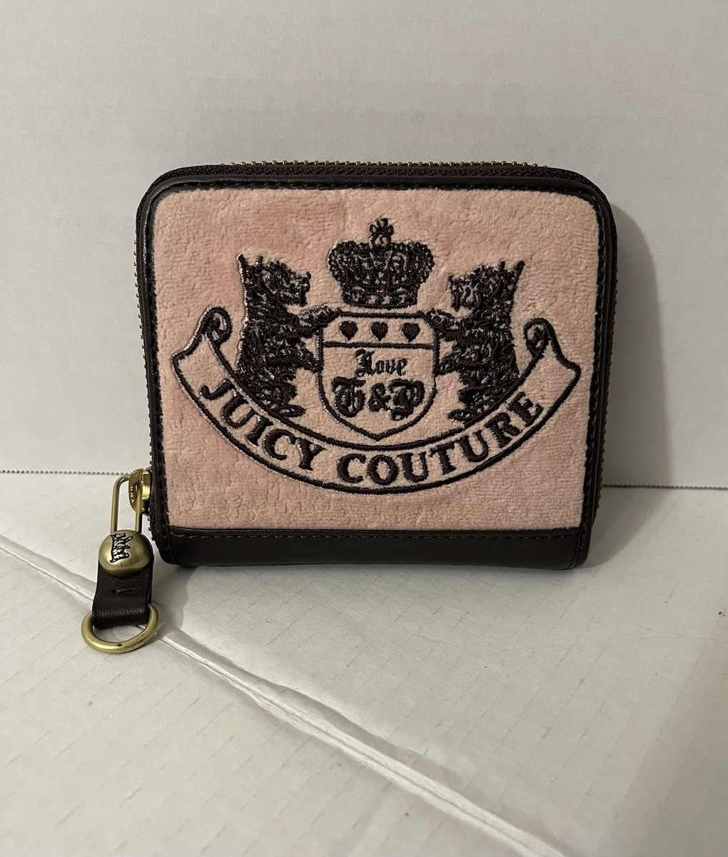 RARE Vintage Y2K Juicy Couture Pink/Brown Velour Scottish Dog