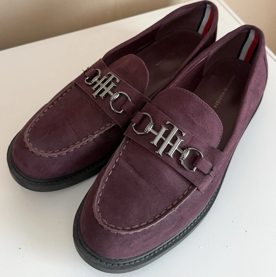 MOCASINES TOMMY HILFIGER MUJER TALLA 10M GAMUZA MORADA Foto 3 de 4