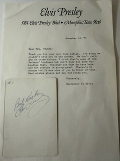 RARE ELVIS Original Signed Photo Letter sent from Graceland Nov 1976 estate