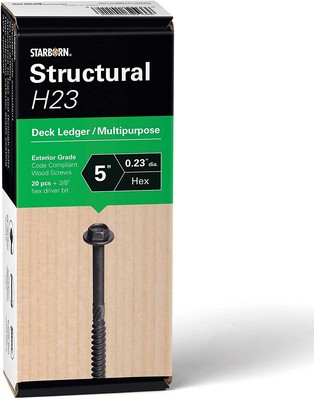 Starborn Structural H23 Deck Ledger Multi-Purpose Wood Screw (20, 5'')