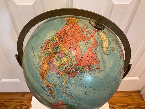 Vtg MCM Replogle Floor Globe Wooden Stand Mid-Century Eames Era Danish Modern - Picture 4 of 14