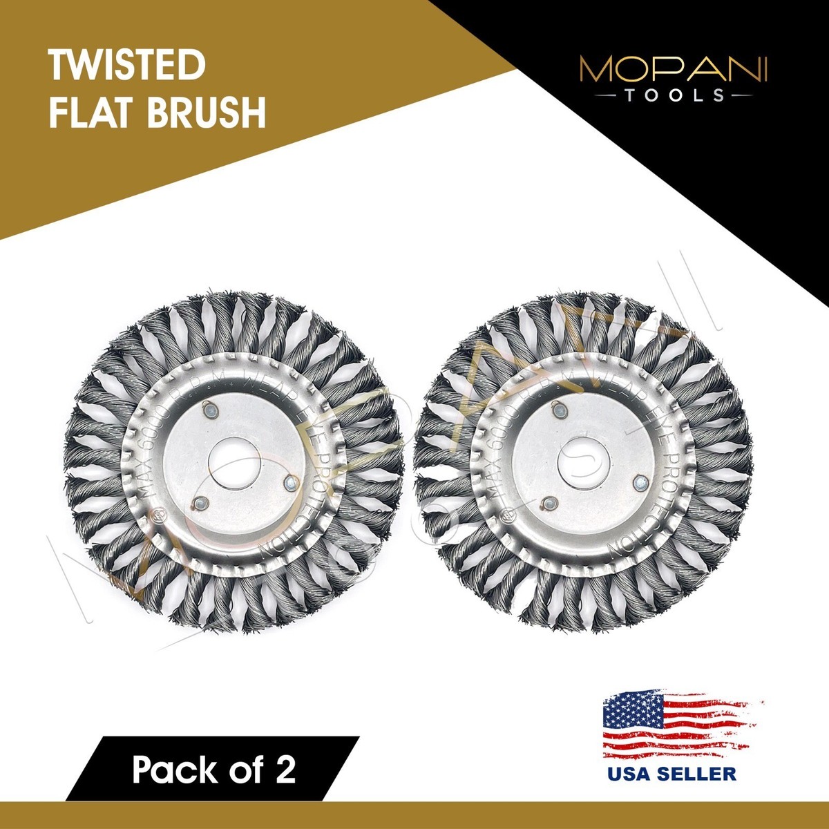2-Pcs 6 Inch Twist Knotted Wire Wheel Brush Twist Wire Brush