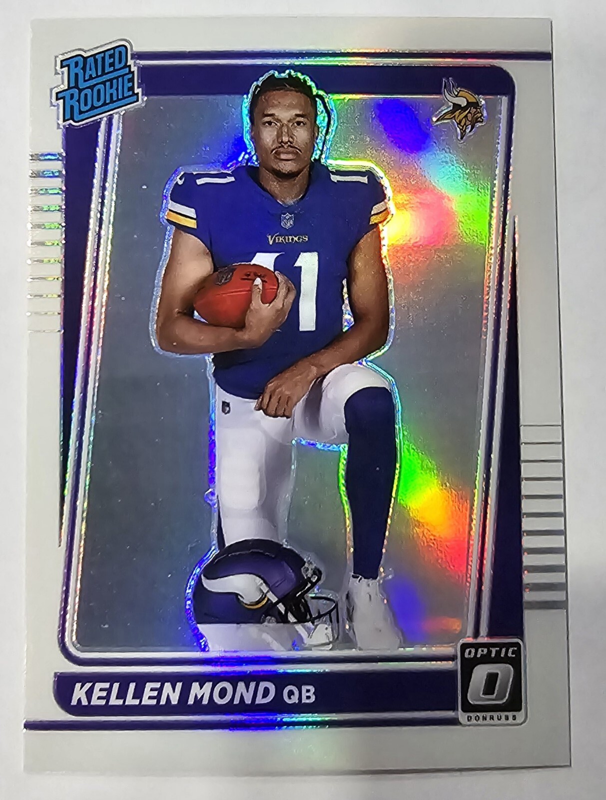2021 Donruss Optic Silver Holo Rated Rookie Variation #221 Kellen Mond Vikings
