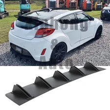 For Hyundai Veloster Rear Bumper Diffuser 10 Fins Spoiler Splitter Body Kit Set