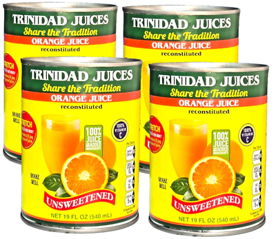 Trinidad Unsweetened Orange Juice 19oz 100% juice (4 pack) | eBay