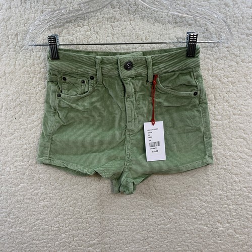 Green Corduroy Short Shorts Size 