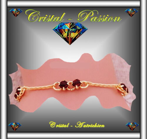 Sublime Bracelet cristal autrichien " 8 cristaux   " doré or fin - Picture 1 of 3