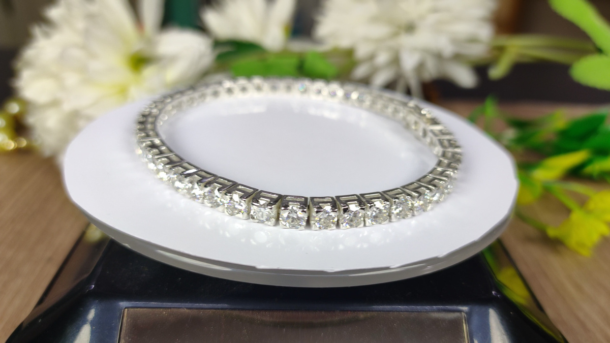 RARE Certified 6.5mm White Diamond Tennis Bracelet-Great
