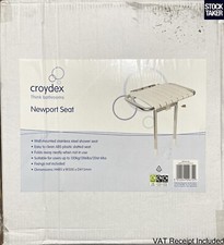 Croydex Newport Fold Away Bathroom Shower Wall Mounted Seat (VAT Invoice)