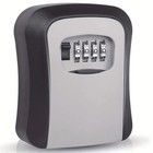 NEW OUTDOOR SECURITY KEY LOCK BOX WALL MOUNTED KEY SAFE 4 DIGIT COMBINATION KEY
