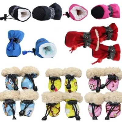 ✓ 4 Hundeschuhe Schneeschuhe Winterschuhe Winter gefüttert Größe XXS, XS, S, M