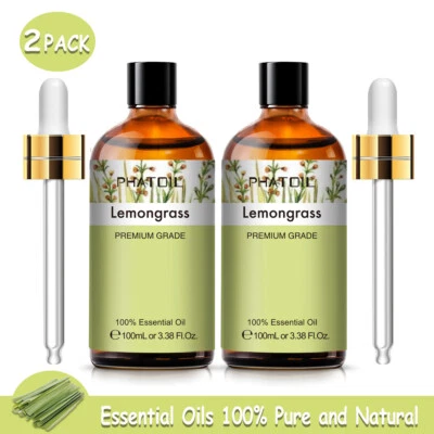 PHATOIL 100ml ätherisches Öl Zitronengrasöl Reine Aromatherapie für Diffuser,Massage,DIY