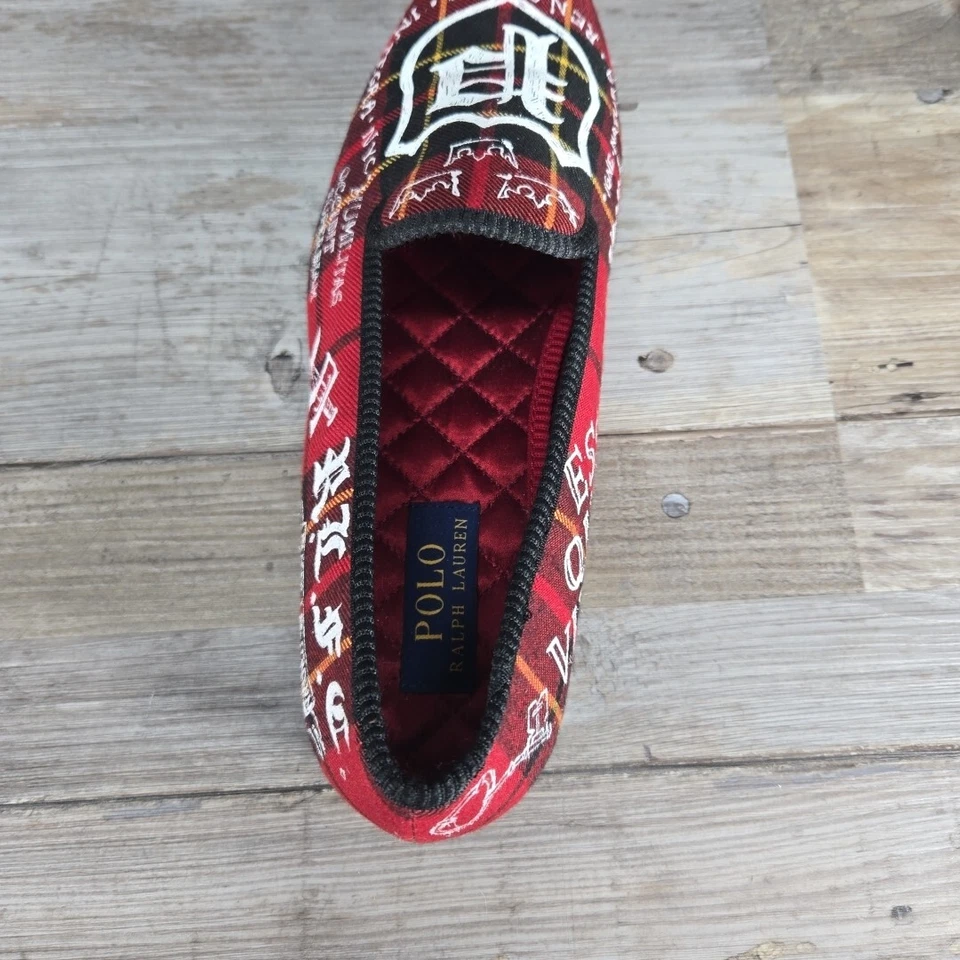 Ralph Lauren Gent’s Size 8D Skull & Crown “NYC”Slippers Shoes Plaid Red - Image 4 of 4