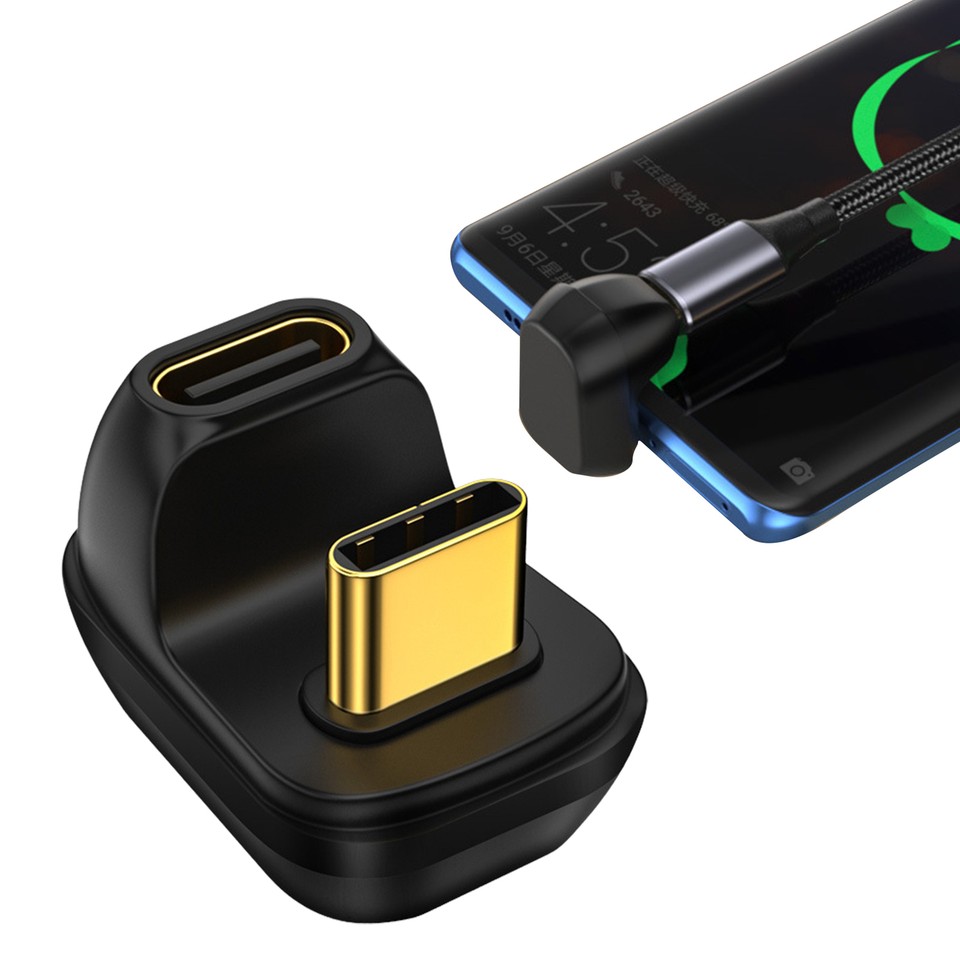 USB C Type C Male to Female 90 up down Right Left Angle degree Adapter