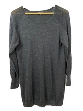 Eileen Fisher Black Tunic with Silver metallic glitter Merino Wool, Small light