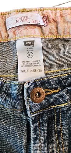 Levis Jeans Girls 14 1/2 517 Flare Relaxed Stretch Denim Jeans Y2K - Picture 8 of 12