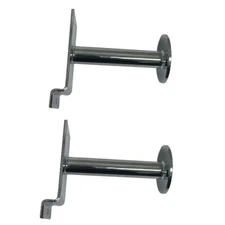 2 Pc Set 3" Slatwall Single Garment Hook, Chrome , Slatwall Hanger