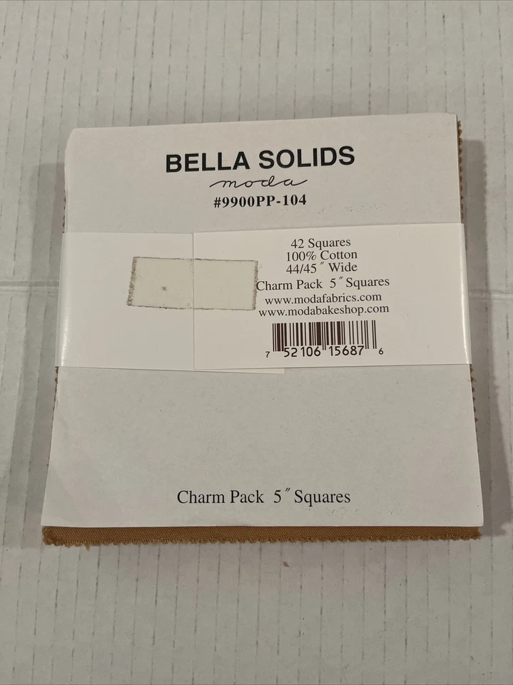 Bella Solids Hay Golden Moda Charm Pack by Moda Fabrics; 42-5" Quilt Squares - Image 2 of 2