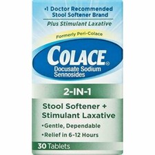 Colace 2-in-1 Stool Softener Stimulant Laxative Tablet - 30 Tablets